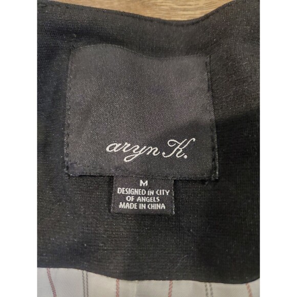 Aryn K. Women's Medium Lined Full Zip Ruffled Jacket Black - Picture 4 of 6